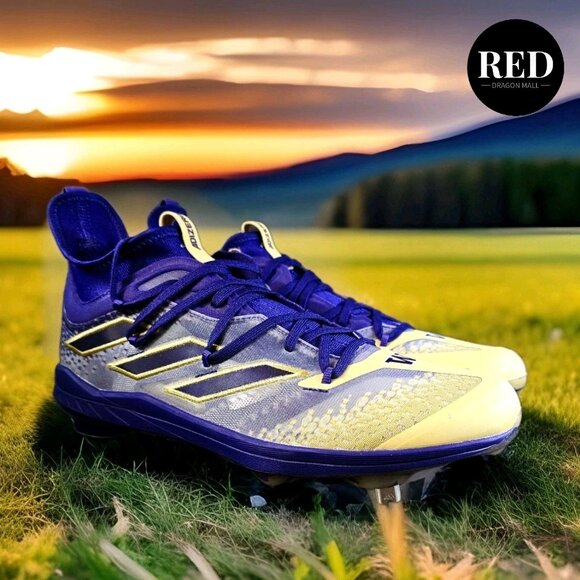 Adidas Afterburner 9 Washington Huskies Purple Gold Baseball Cleats Men's Sz 13 - Picture 3 of 15
